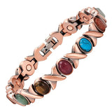 Women's Health Copper Plating Bracelet Colorful Stones Magnetic Ladies Bangle