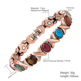 Women's Health Copper Plating Bracelet Colorful Stones Magnetic Ladies Bangle