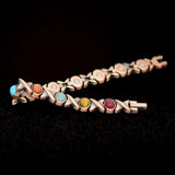 Women's Health Copper Plating Bracelet Colorful Stones Magnetic Ladies Bangle