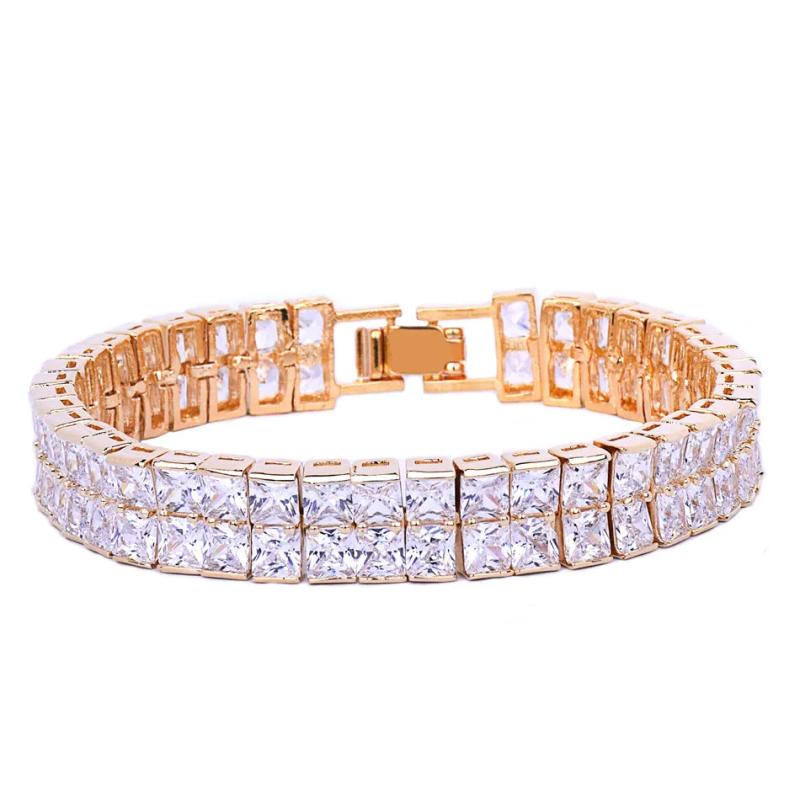 Baguette Bracelet Hip Hop Jewelry Copper Material Men Link