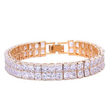 Baguette Bracelet Hip Hop Jewelry Copper Material Men Link