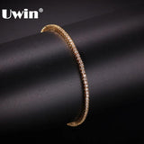 2mm Round Cut Micro Tennis Bracelet CZ Hiphop Men Women Jewelry