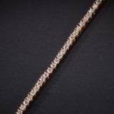 2mm Round Cut Micro Tennis Bracelet CZ Hiphop Men Women Jewelry