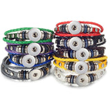 10PCS Vocheng Snap Button Bracelet Hand Leather Braided Bangles 9 Colors
