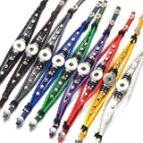 10PCS Vocheng Snap Button Bracelet Hand Leather Braided Bangles 9 Colors