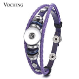 10PCS Vocheng Snap Button Bracelet Hand Leather Braided Bangles 9 Colors