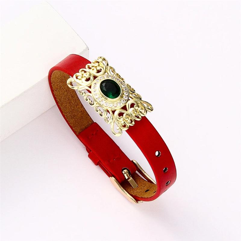 Leather Bracelet Metal Jewelry Couple Holiday Gift