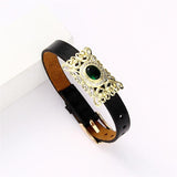 Leather Bracelet Metal Jewelry Couple Holiday Gift