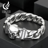 Men Skull Stainless Steel Retro Punk Bracelet Darkness Handicraft Style