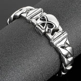 Men Skull Stainless Steel Retro Punk Bracelet Darkness Handicraft Style