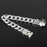 Men Skull Stainless Steel Retro Punk Bracelet Darkness Handicraft Style