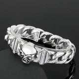 Men Skull Stainless Steel Retro Punk Bracelet Darkness Handicraft Style