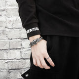 Men Skull Stainless Steel Retro Punk Bracelet Darkness Handicraft Style