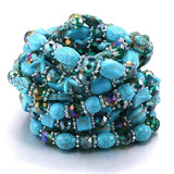 10Pcs Alloy Bracelet Resin Beaded Stretch Women Bracelet Jewelry