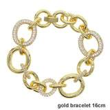 Geometric Circle Link CZ Charm Bracelet for Women