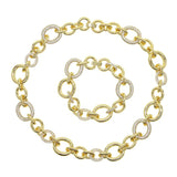 Geometric Circle Link CZ Charm Bracelet for Women
