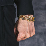 Royal Crown CZ Skull Charm Bracelet Men Stainless Steel Bangle