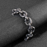 HaoYi Vintage Stainless Steel Link Chain Bracelet Men Punk Cuff Jewelry