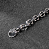 HaoYi Vintage Stainless Steel Link Chain Bracelet Men Punk Cuff Jewelry