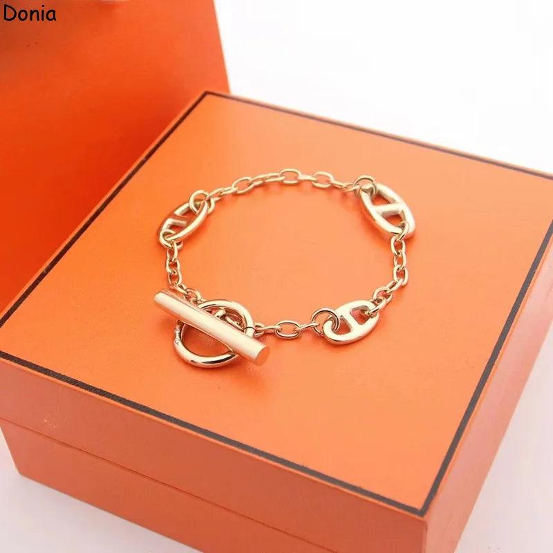 Donia Jewelry Pig Nose Zircon Bracelet Chain