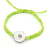 Colorful Rope DIY Snap Bracelet 18cm Adjustable Fit 18mm Snap Buttons