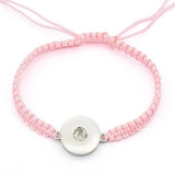 Colorful Rope DIY Snap Bracelet 18cm Adjustable Fit 18mm Snap Buttons