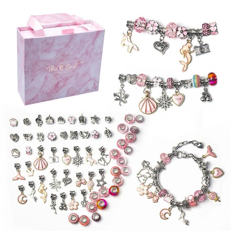 Christmas Bracelet DIY Jewelry Set for Girls, Charms & Beads for Kids