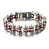 Orange Bicycle Chain Bracelet Stainless Steel Biker Jewelry