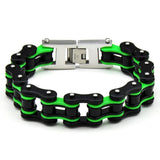 Orange Bicycle Chain Bracelet Stainless Steel Biker Jewelry