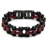 Orange Bicycle Chain Bracelet Stainless Steel Biker Jewelry