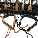 24pcs Mix Resin Leather Cuff Bracelets Punk Bangle Wristbands