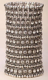 Crystal Wedding Bridal Bracelet 7 ROW Silver Dropshipping