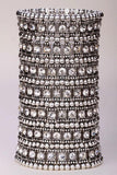 Crystal Wedding Bridal Bracelet 7 ROW Silver Dropshipping