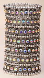Crystal Wedding Bridal Bracelet 7 ROW Silver Dropshipping
