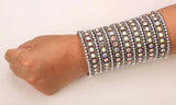 Crystal Wedding Bridal Bracelet 7 ROW Silver Dropshipping