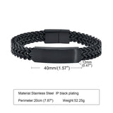 12mm Franco Chain Bracelet, Men's Stainless Steel Jewelry