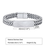 12mm Franco Chain Bracelet, Men's Stainless Steel Jewelry