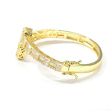 Baguette Bling CZ Opened Square Cubic Zircon Silver Hip Hop Bracelet