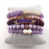 Natural Stone Crystal 5pc Bracelet Set for Women