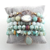 Natural Stone Crystal 5pc Bracelet Set for Women