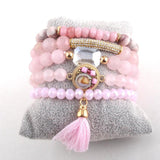 Natural Stone Crystal 5pc Bracelet Set for Women