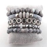 Natural Stone Crystal 5pc Bracelet Set for Women