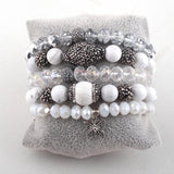 Natural Stone Crystal 5pc Bracelet Set for Women