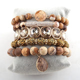 Natural Stone Crystal 5pc Bracelet Set for Women