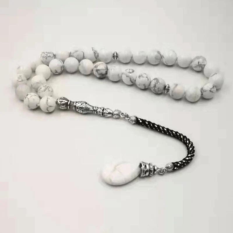 Natural Hololite Stone Tasbih Misbaha 33 66 99 Prayer Beads Arabic Eid