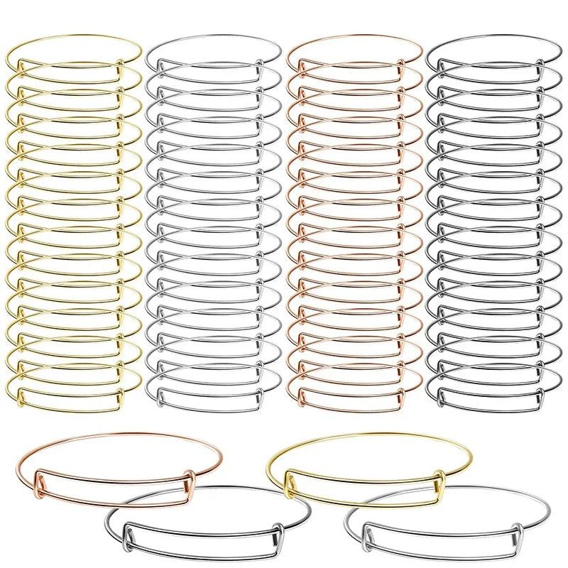 60 Pcs Expandable Bangle Bracelets DIY Jewelry Making