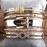 RH 5pc Metal Bracelet Bangle Set For Women Jewelry