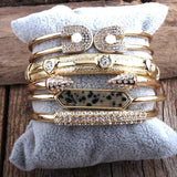 RH 5pc Metal Bracelet Bangle Set For Women Jewelry
