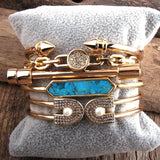 RH 5pc Metal Bracelet Bangle Set For Women Jewelry