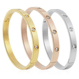Crystal Bracelet Ring Earring Set Women Gift Love Bangle Jewelry